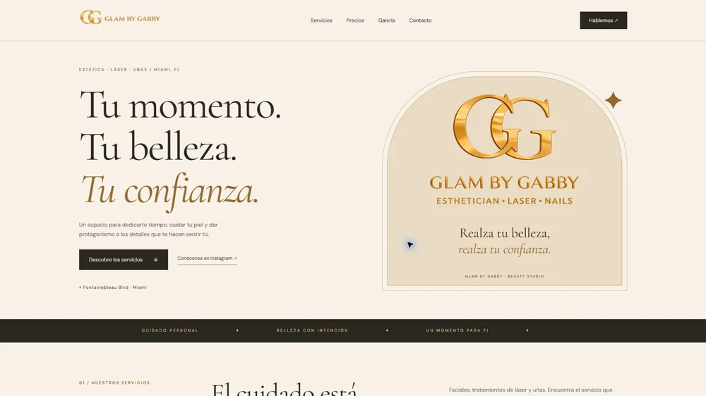 Glam by Gabby website preview