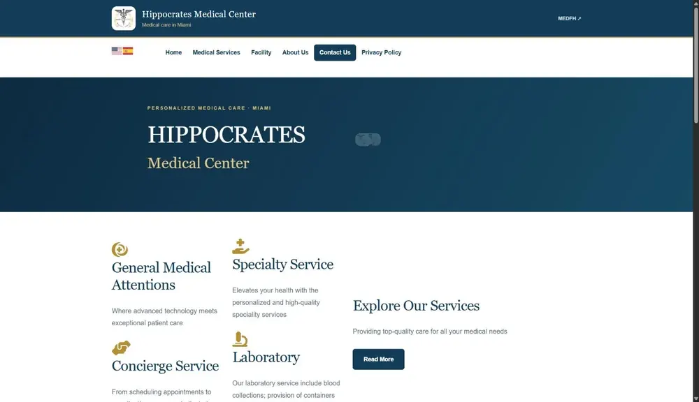 Hippocrates Medical Center website preview