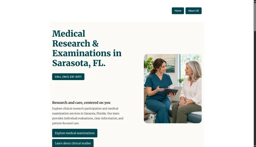 Sarasota Medical Examination & Research website preview